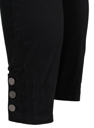 Cropped Amy jeans met knopen, Black, Packshot image number 3