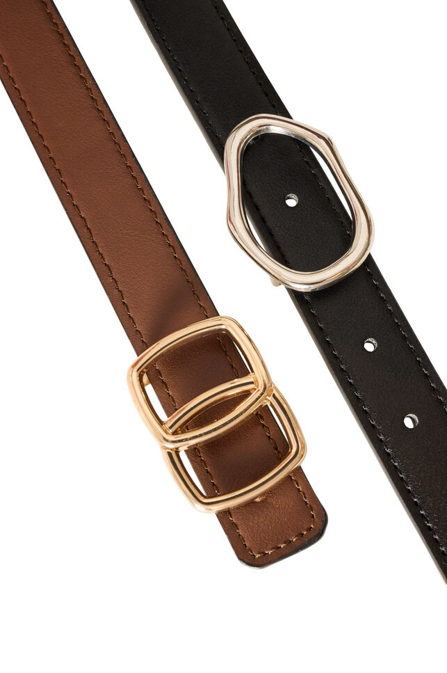 Ceinture r&eacute;versible avec boucles interchangeables, Noir, Packshot image number 2
