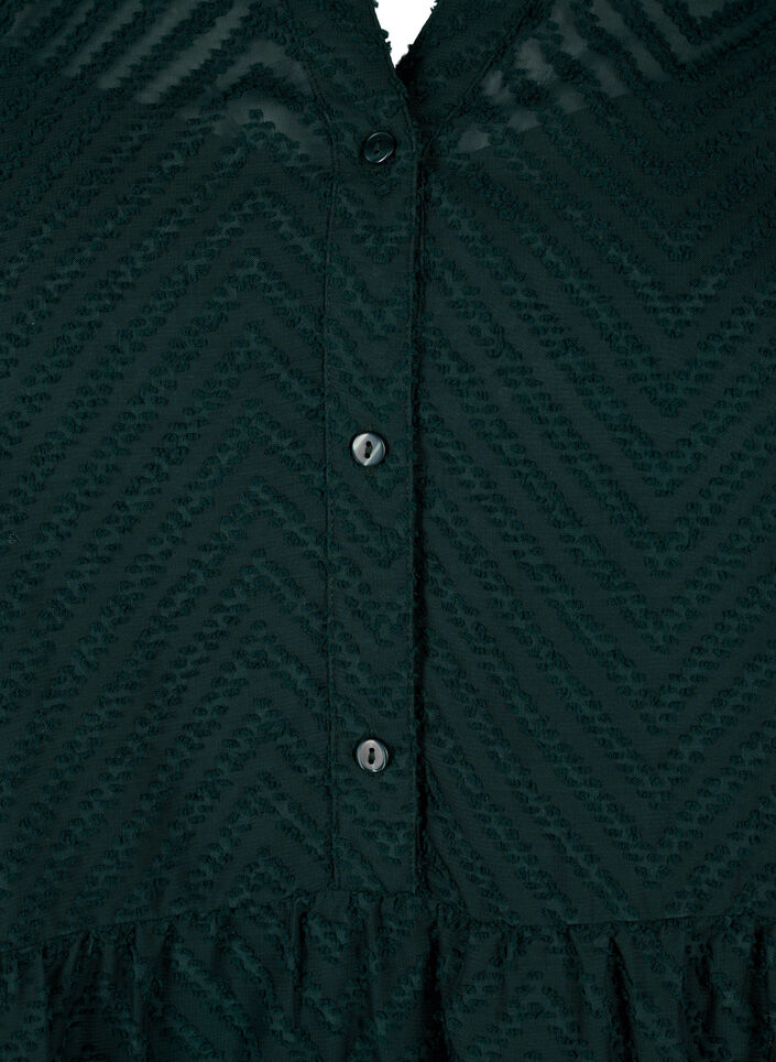 Korte jurk met structuur en een kraag met ruches, Scarab, Packshot image number 2