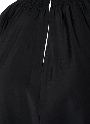 A-vormige viscose blouse met 3/4 mouwen, Black, Packshot image number 2
