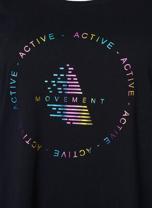 T-shirt de sport avec imprimé, Black/Hologram logo, Packshot image number 2