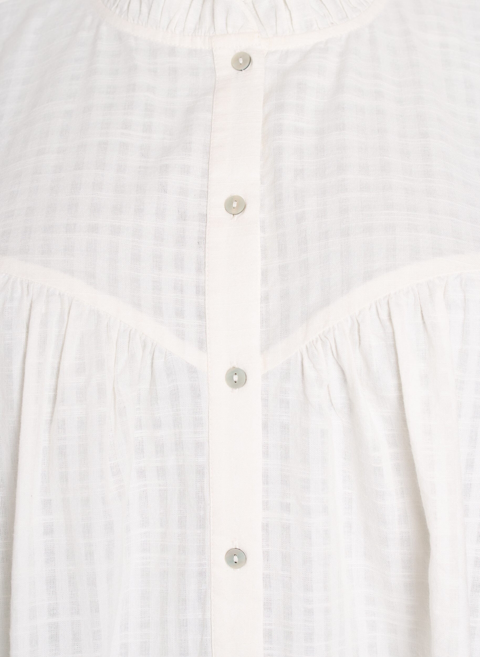 Zizzi Tunique forme trap&egrave;ze &agrave; manches courtes et boutons, Vanille, Packshot image number 2