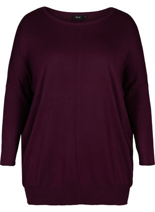 Losse gebreide blouse met geribbelde randen, Winter Bloom, Packshot image number 0