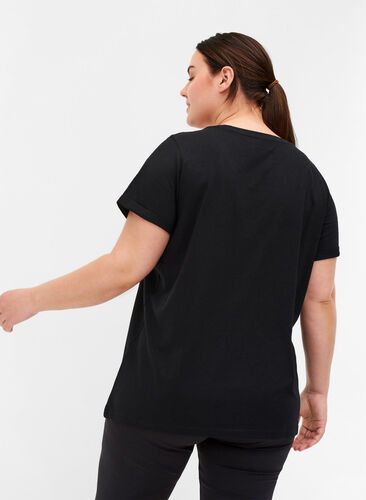 T-shirt de sport avec imprimé, Black Glitter, Model image number 1