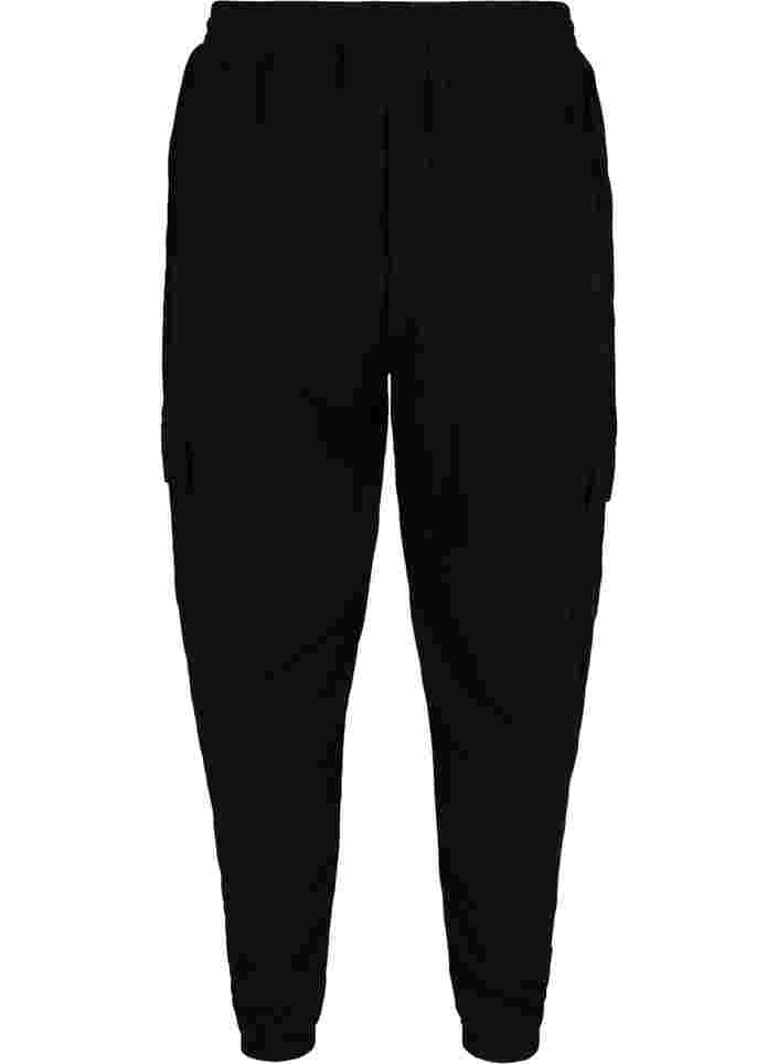 Pantalon ample en viscose avec grandes poches, Black, Packshot image number 1