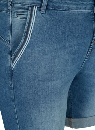 Short retroussé en jean , Light blue denim, Packshot image number 2