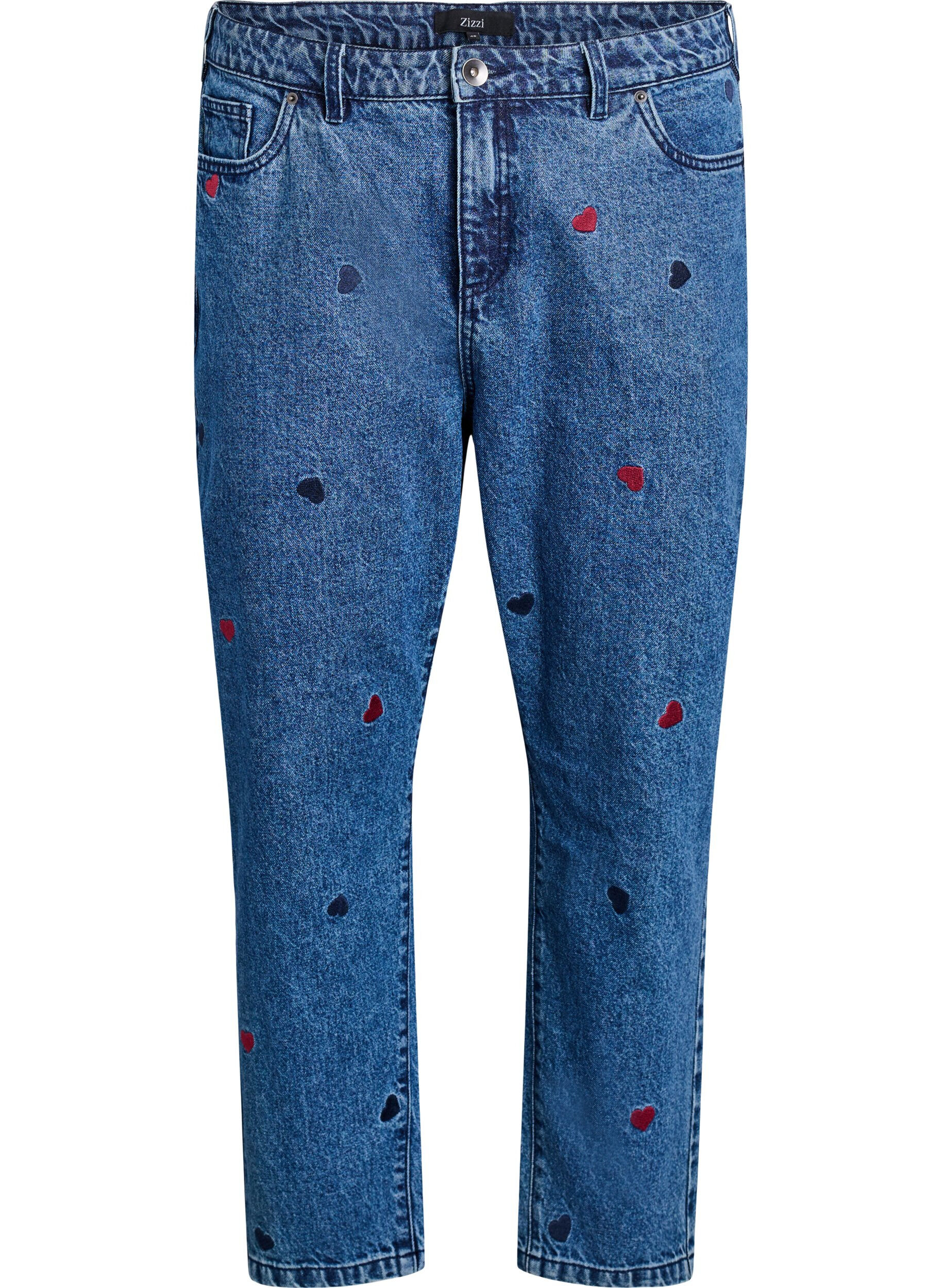 Jeans Mille coupe Mom avec broderies