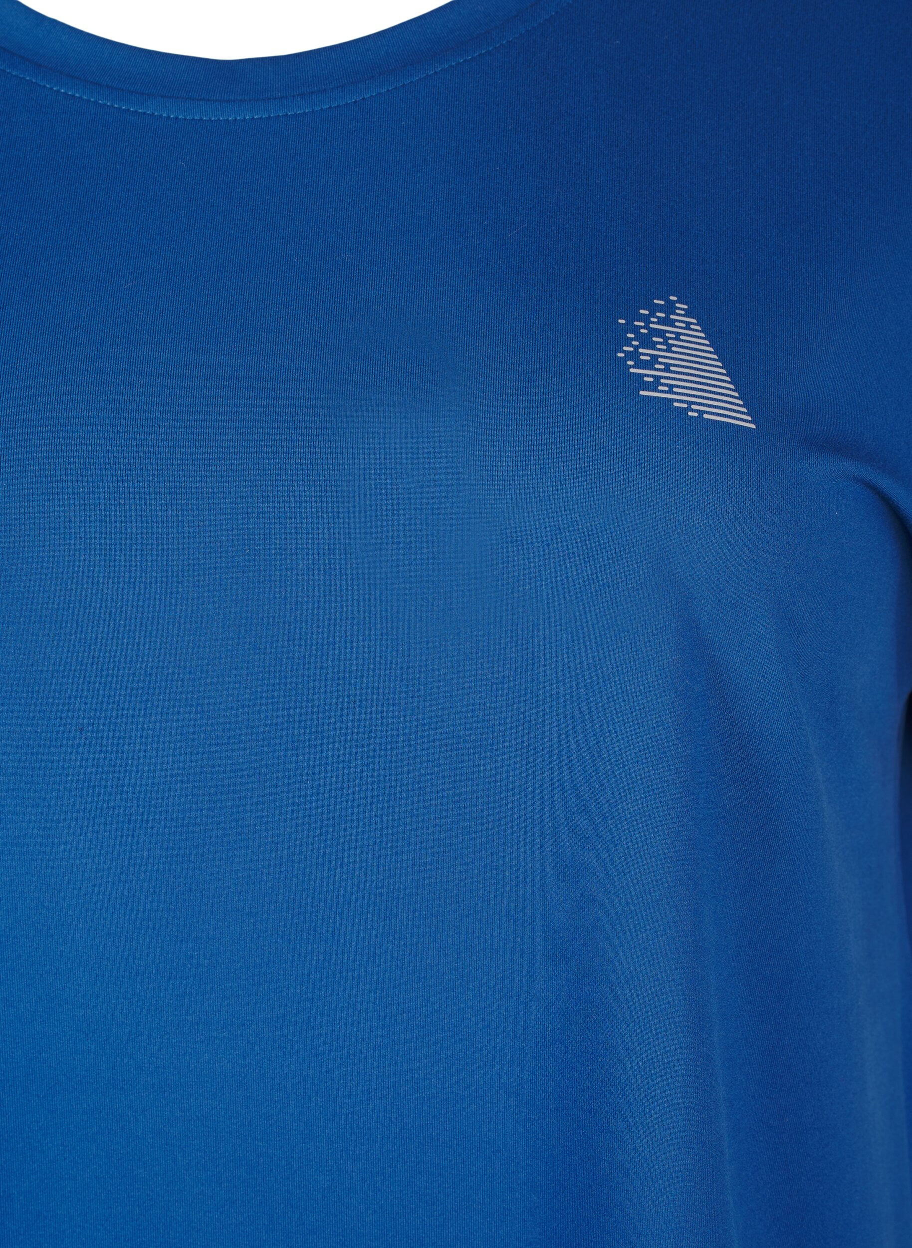 Zizzi T-shirt de sport uni, Bleu, Packshot image number 2