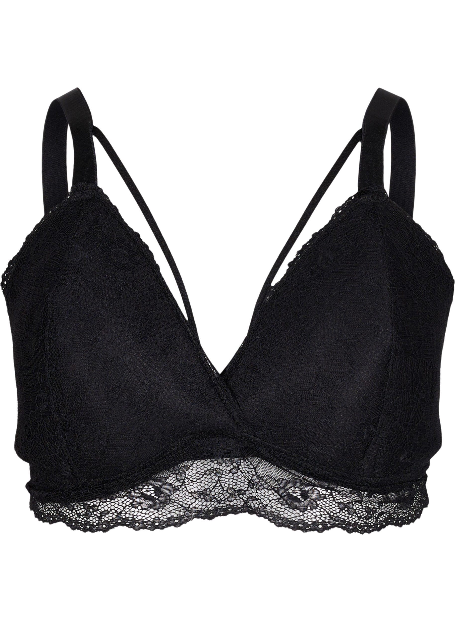 Soutien-gorge en dentelle avec d&eacute;tails en string