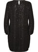 Robe courte en sequins &agrave; la coupe trap&egrave;ze, Noir, Packshot image number 1