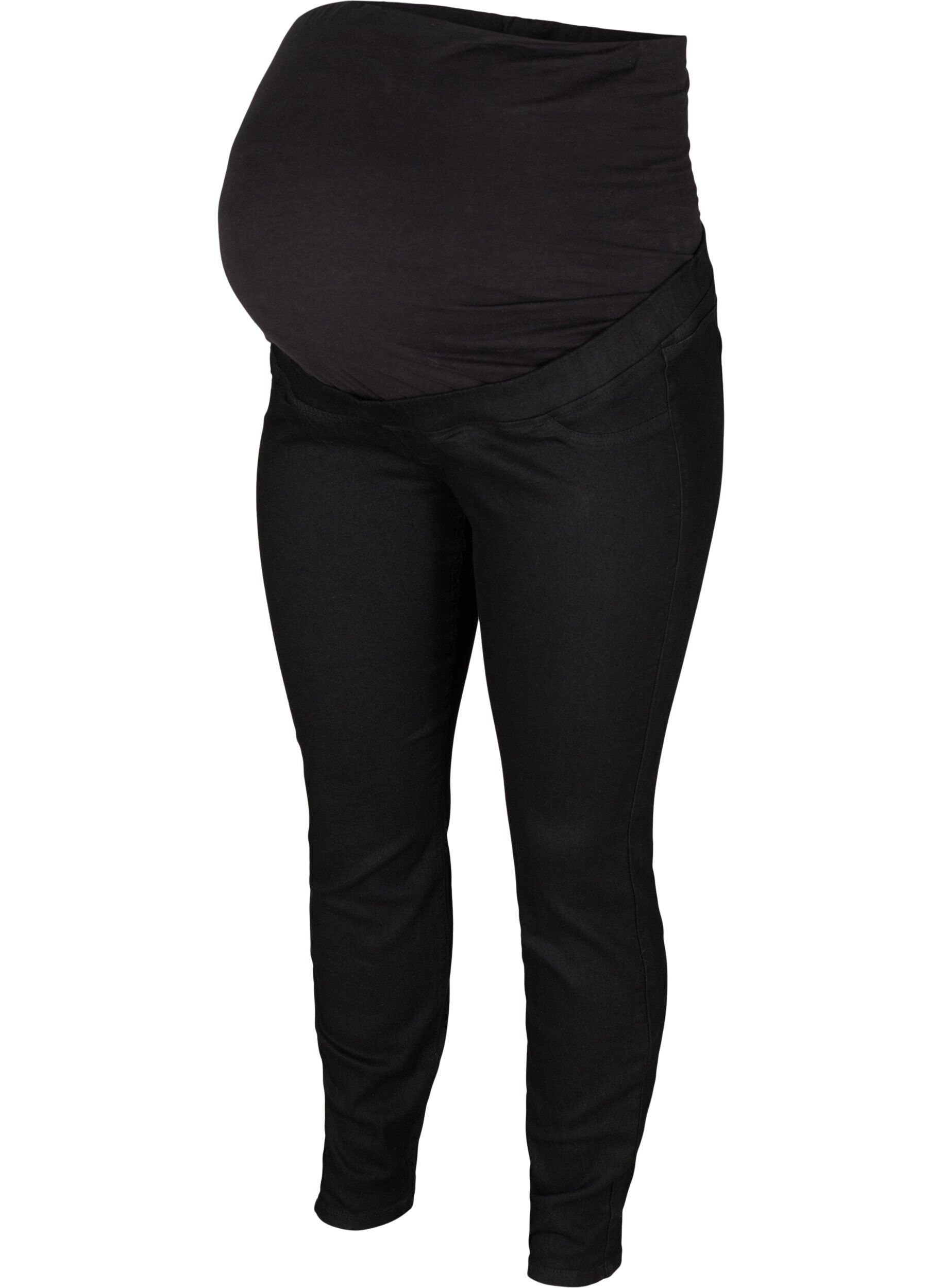ZizziZwangerschapsjegging met achterzakken, Black, Packshot image number 0