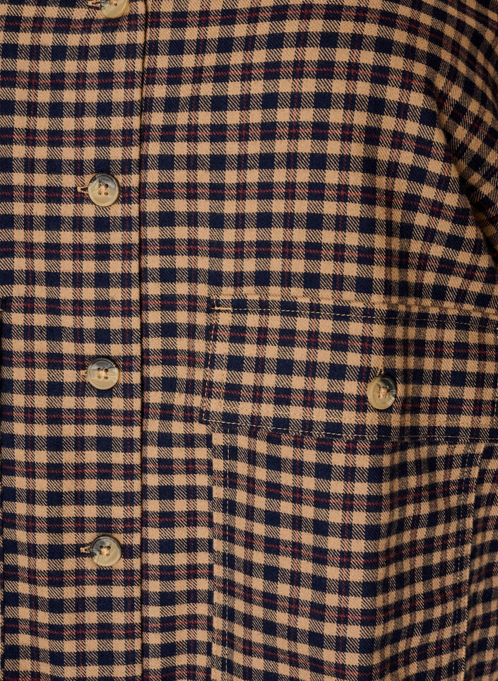 Geruite blouse met borstzakken, Bruin, Packshot image number 2