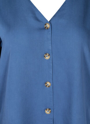 Lyocell blouse met v-hals, Blue denim, Packshot image number 2