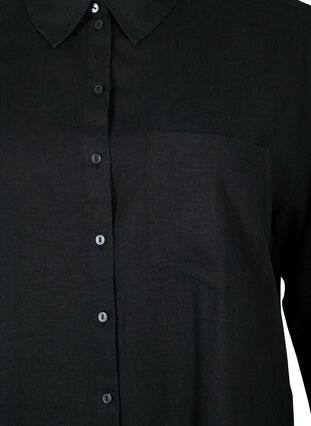 Lange shirt in linnen-viscose blend, Black, Packshot image number 2