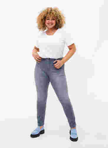 T-shirt en coton uni basique, Bright White, Model image number 2