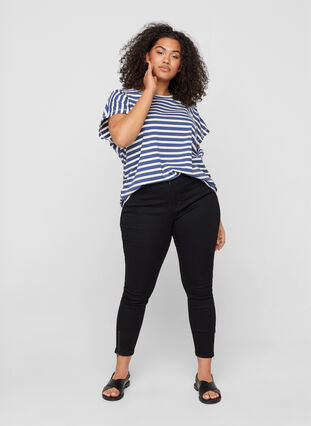 Katoenen t-shirt met strepen, Twilight Blue Stripe, Model image number 2