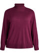 Gebreide blouse met col en knoopjes aan de zijkant, Donker Bordeaux, Packshot image number 0