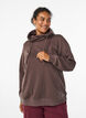 Sweat &agrave; col montant et poches, Marron, Model image number 0