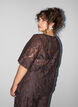 Blouse en dentelle avec manches courtes, Marron, Model image number 2