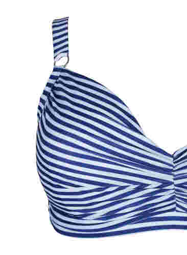 Soutien-gorge de bikini imprimé avec armature, Blue Striped, Packshot image number 2