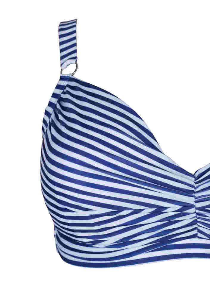 Soutien-gorge de bikini imprimé avec armature, Blue Striped, Packshot image number 2