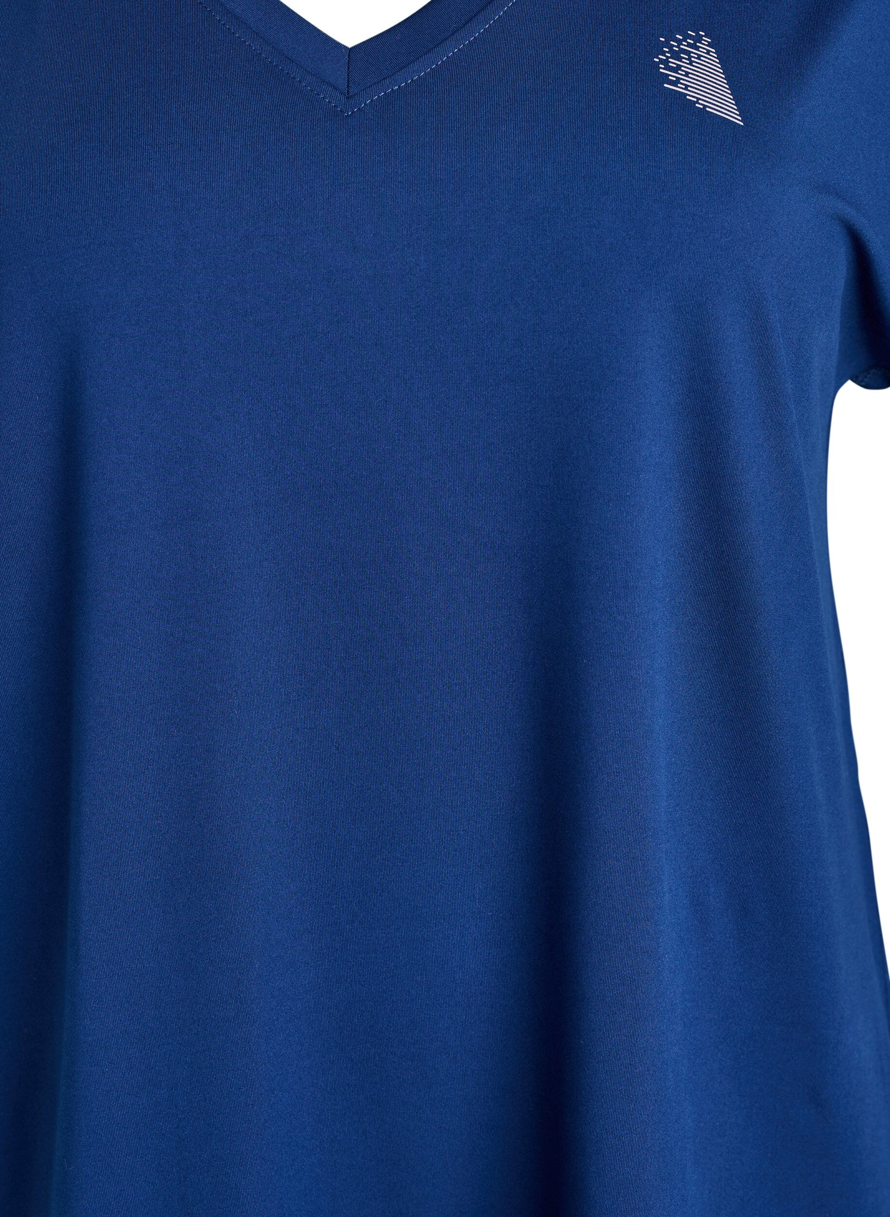ZizziLosvallend sport T-shirt met V-hals, Blauw, Packshot image number 2