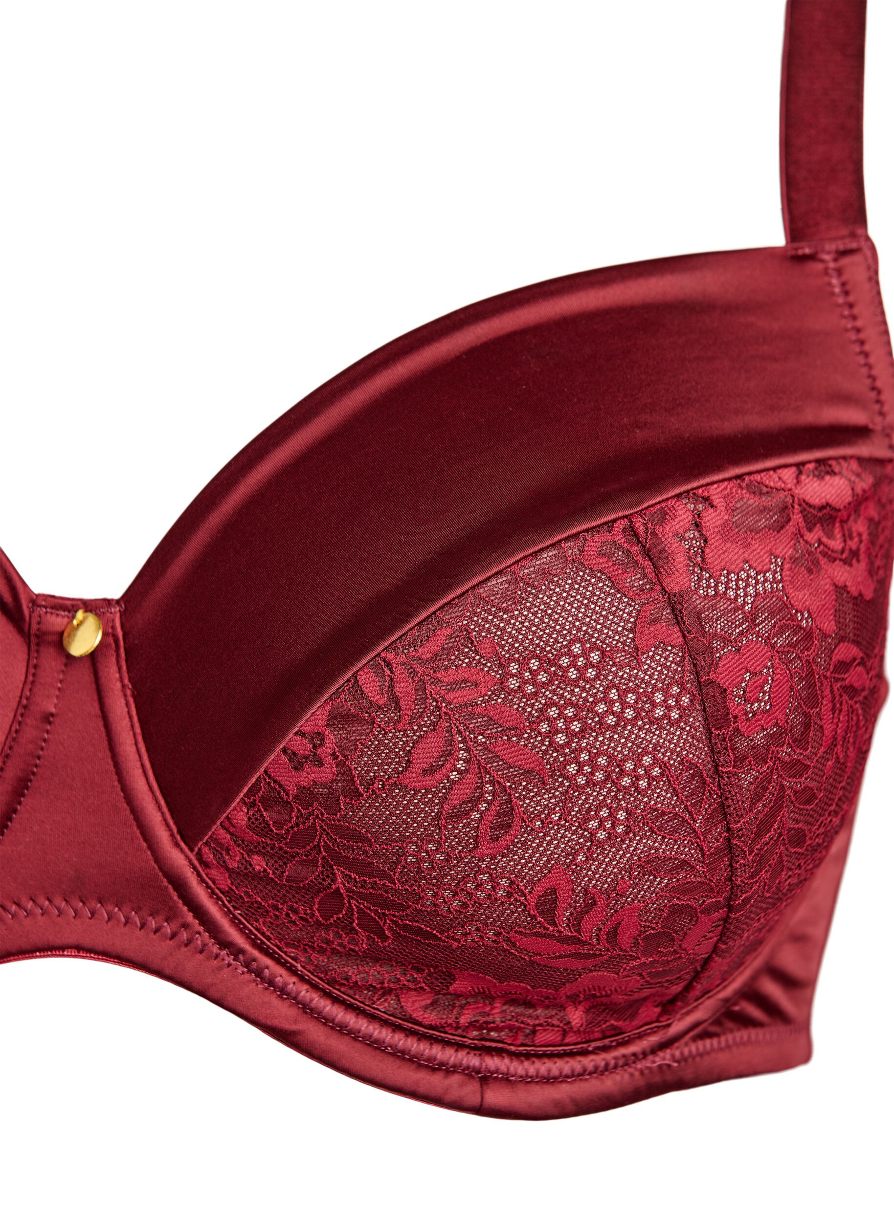 ZizziSoutien-gorge embo&icirc;tant en microfibre brillante, Bordeaux fonc&eacute;, Packshot image number 2