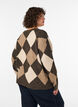 Gebreide top met argylepatroon en rhinestones, Bruin, Model image number 2