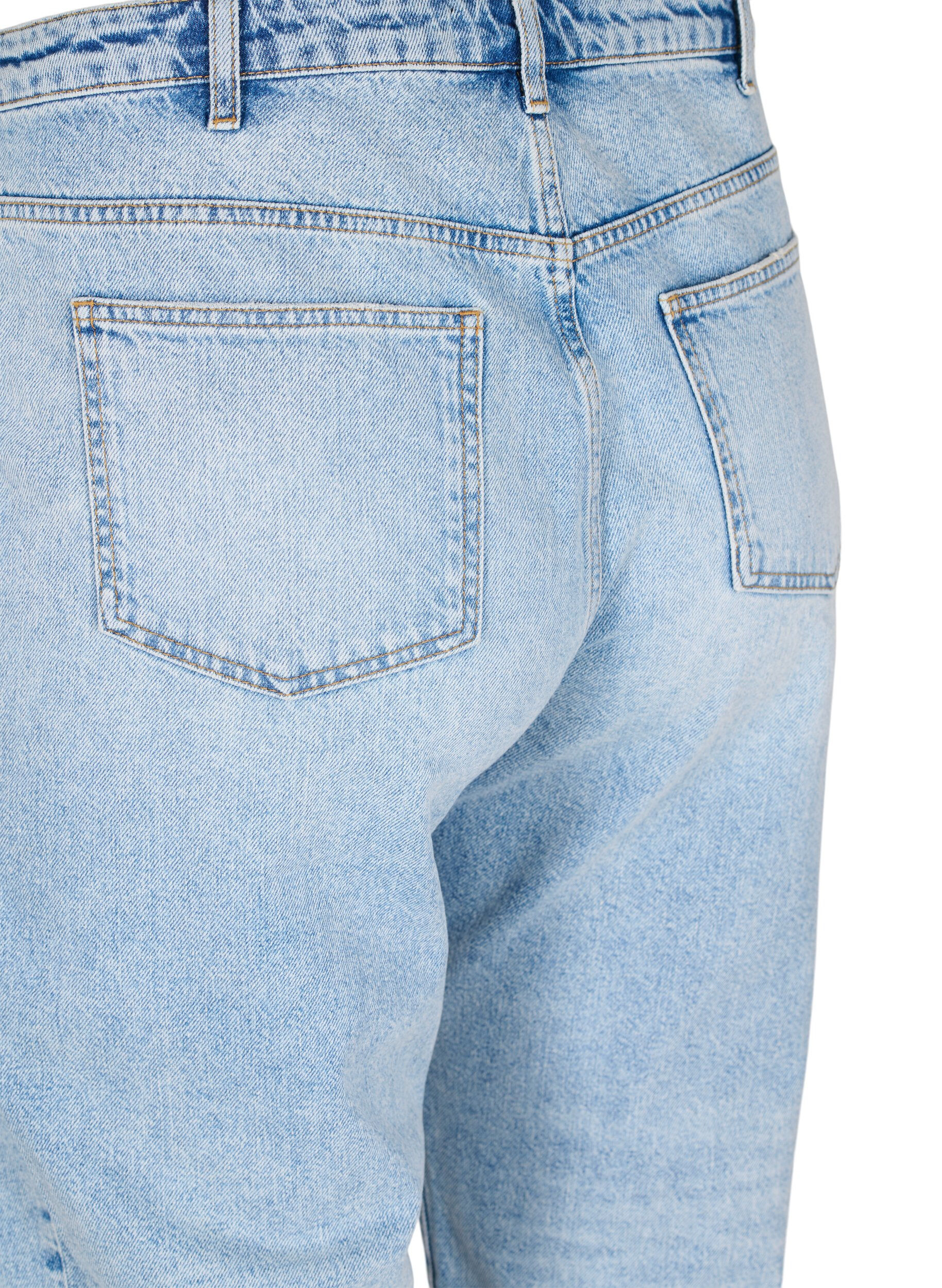 ZizziCropped Vera jeans met studs, Light blue denim, Packshot image number 3