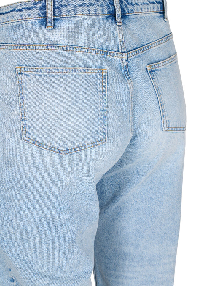 Cropped Vera jeans met studs, Light blue denim, Packshot image number 3