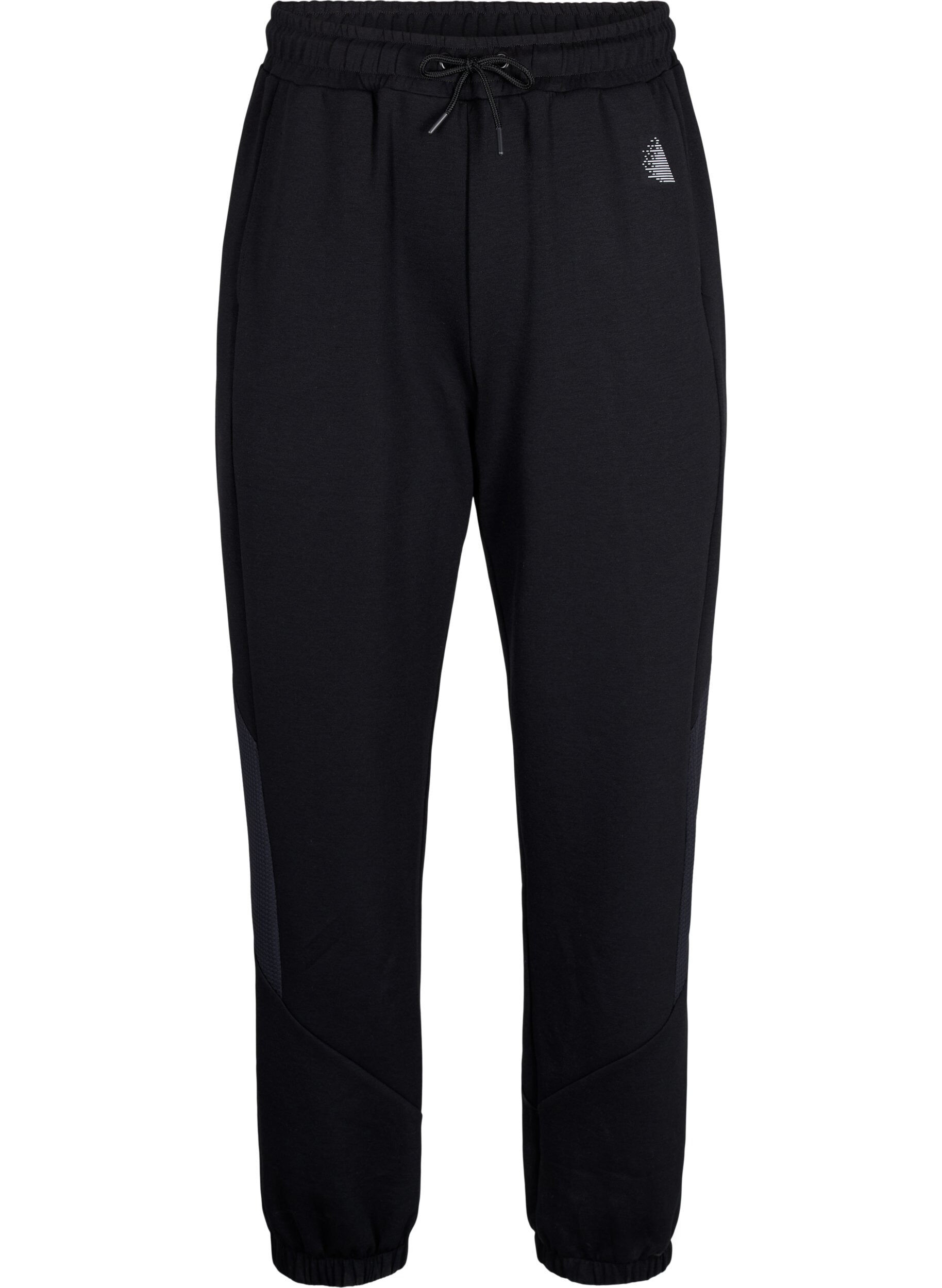 ZizziJoggingbroek met textuurdetaillering, Black, Packshot image number 0