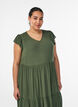 Robe midi en viscose avec manches &agrave; volants, Vert, Model image number 3