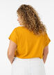 T-shirt met korte mouwen van katoenmix, Geel, Model image number 2