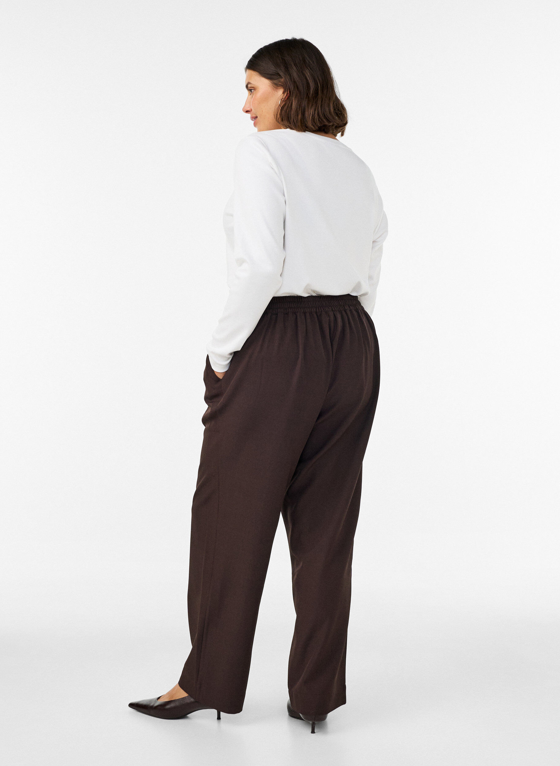 ZizziPantalon ample avec poches, Marron, Model image number 1