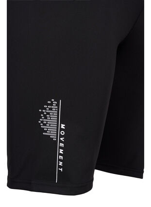 Lange strakke sport shorts met logo, Black, Packshot image number 3