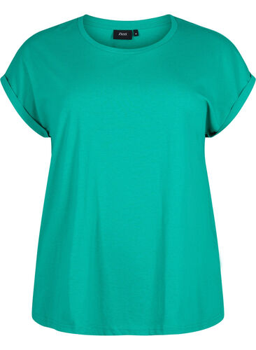T-shirt à manches courtes en coton mélangé, Emerald Green, Packshot image number 0