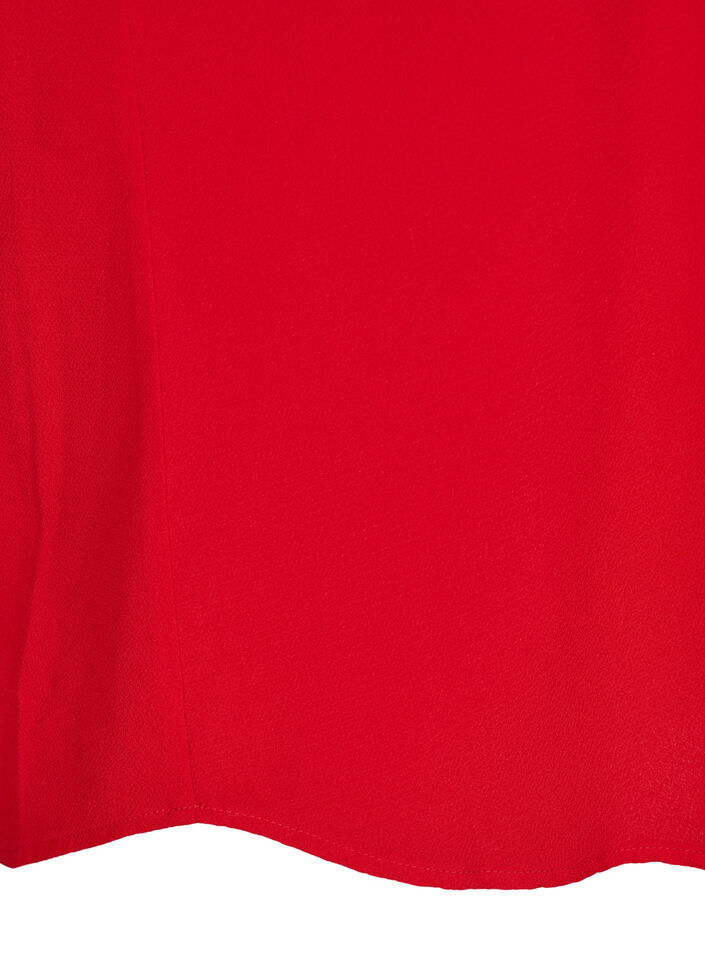 Blouse met korte mouwen en een ronde halslijn, Rood, Packshot image number 3