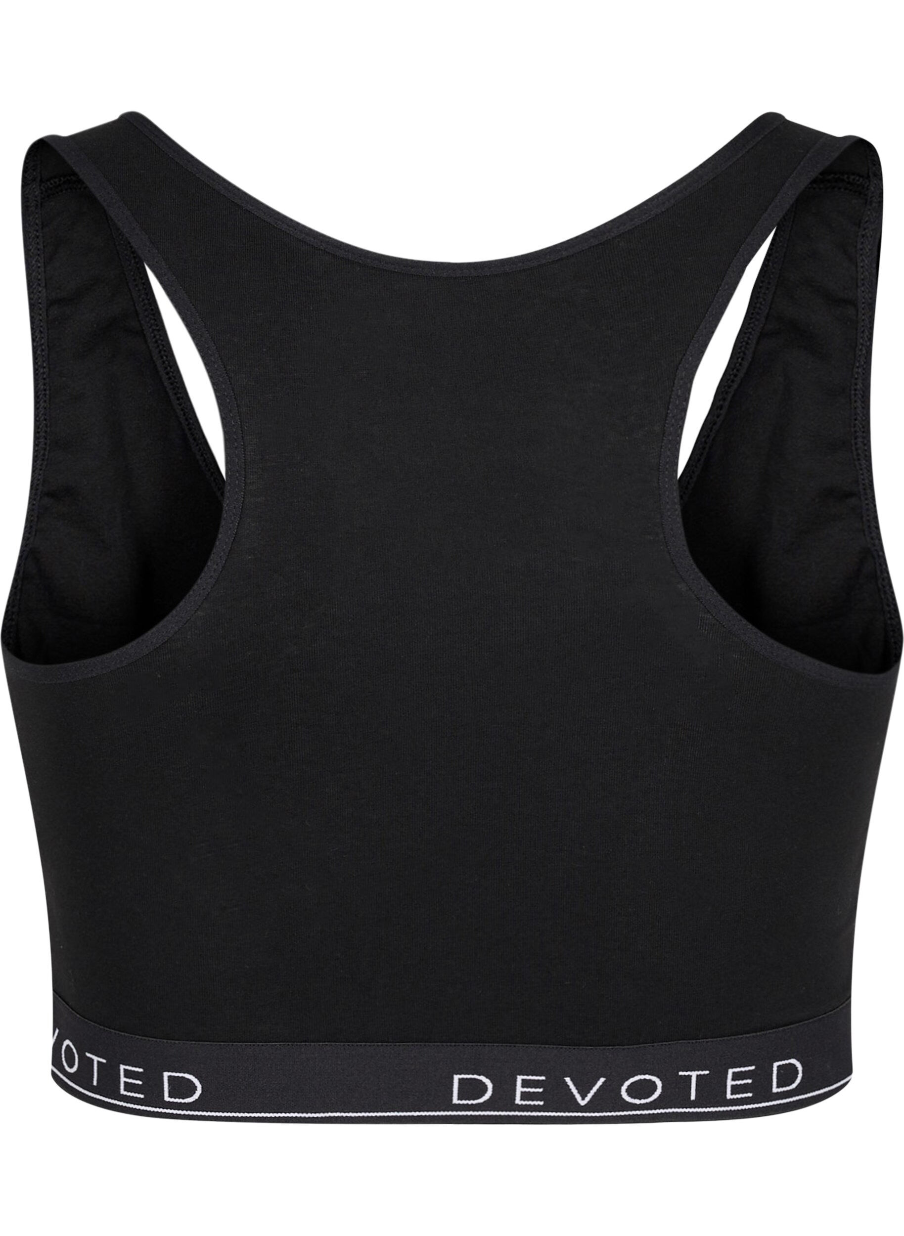 Zizzi Soutien-gorge en coton &agrave; encolure ronde, Black/Upper Font, Packshot image number 1