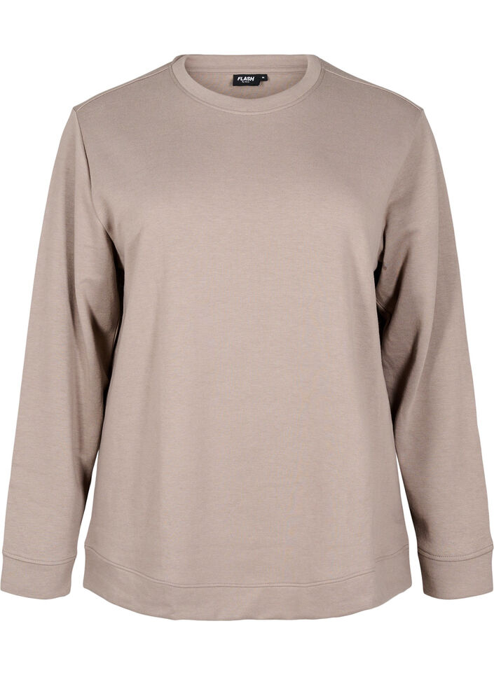 FLASH - Sweatshirt met ronde hals, Beige, Packshot image number 0
