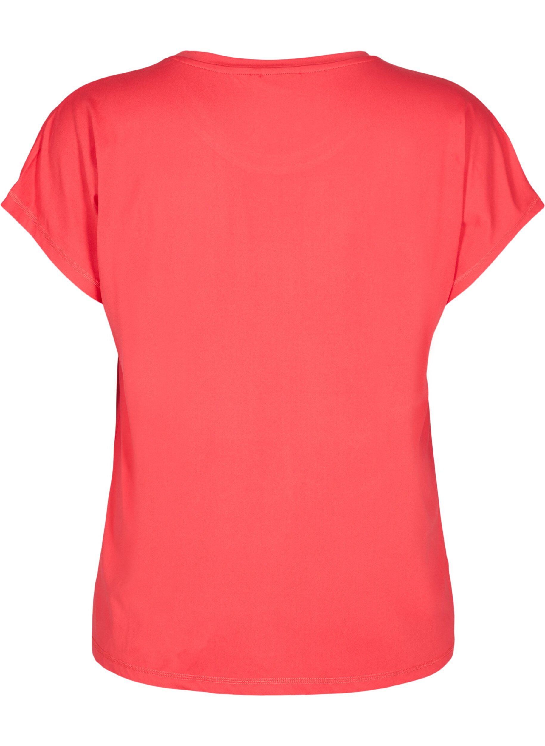 Zizzi T-shirt de sport uni, Rouge, Packshot image number 1