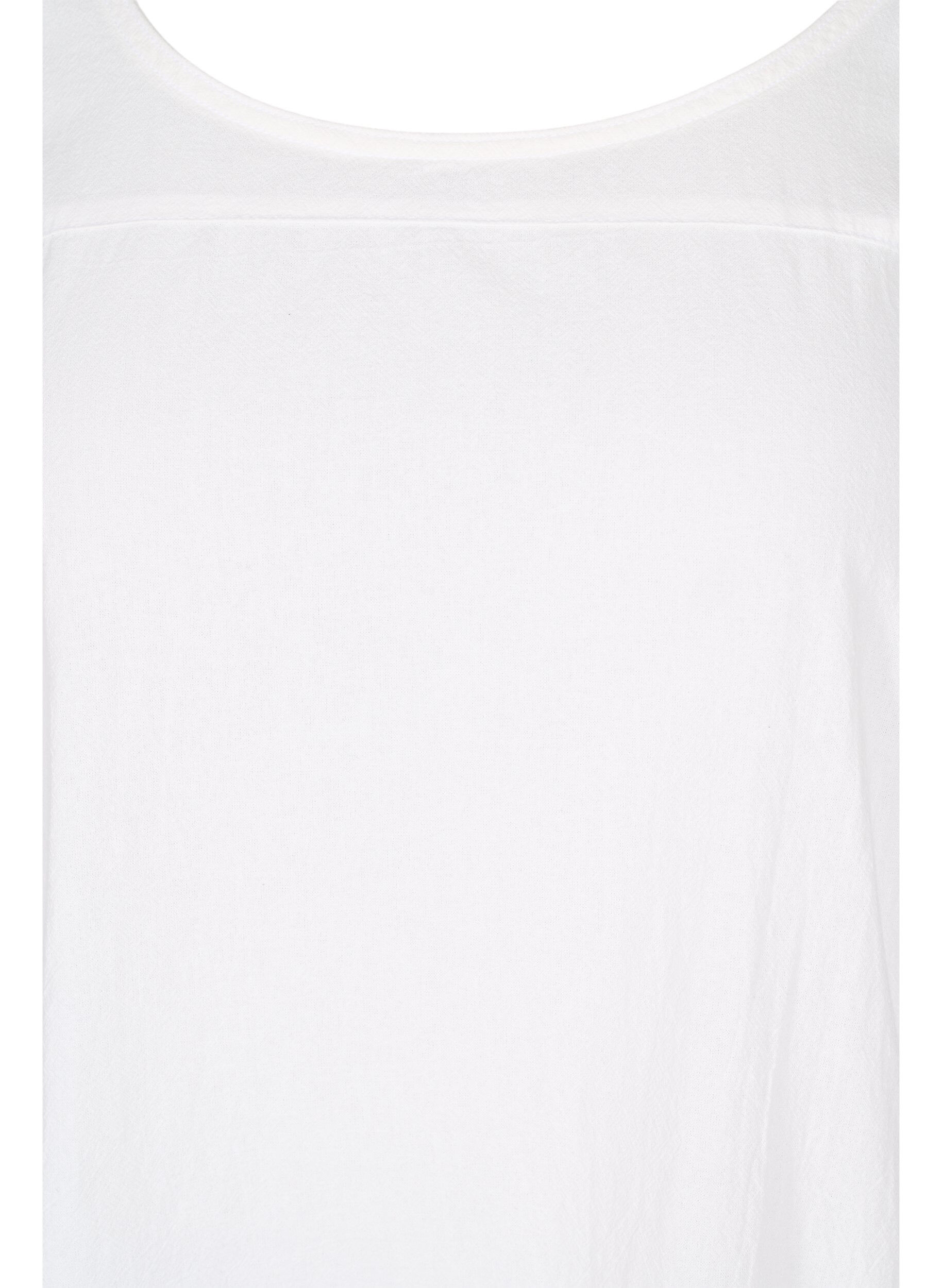ZizziRobe en coton &agrave; manches courtes, Blanc, Packshot image number 2