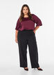 Blouse en satin &agrave; manches au coude, Bordeaux, Model image number 1