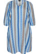 Robes courtes en lin et viscose &agrave; manches 3/4, Bleu, Packshot image number 0