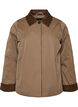 Veste l&eacute;g&egrave;rement matelass&eacute;e avec col en velours c&ocirc;tel&eacute;, Marron, Packshot image number 0