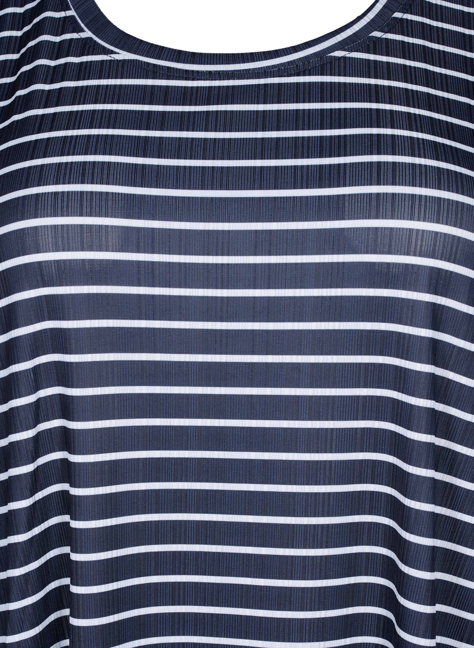 ZizziFLASH - Gestreepte jurk met korte mouwen, Night S. W. Stripe, Packshot image number 2