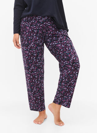 Pantalon de pyjama en coton avec imprimé, Night Sky Ditsy AOP, Model image number 2