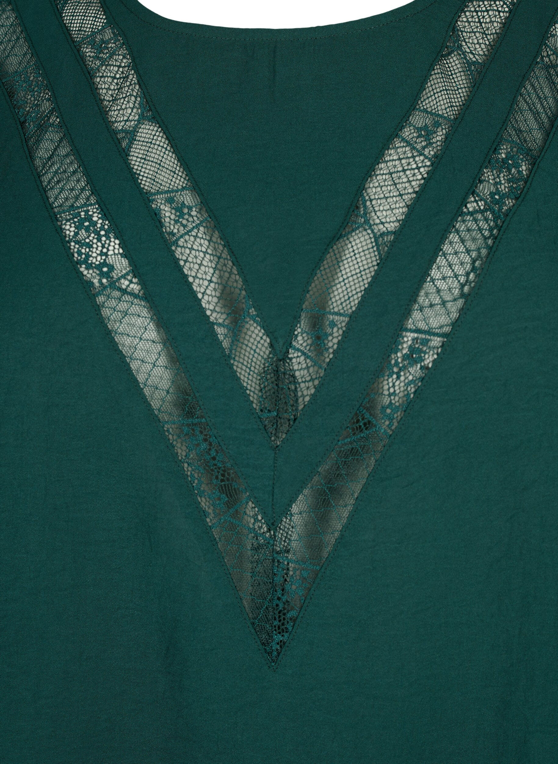 ZizziBlouse met lange mouwen en kant, Scarab, Packshot image number 2