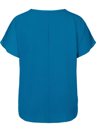 Blouse à manches courtes et encolure ronde, Moroccan Blue, Packshot image number 1
