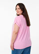 T-shirt &agrave; manches courtes en m&eacute;lange de coton, Rose, Model image number 2