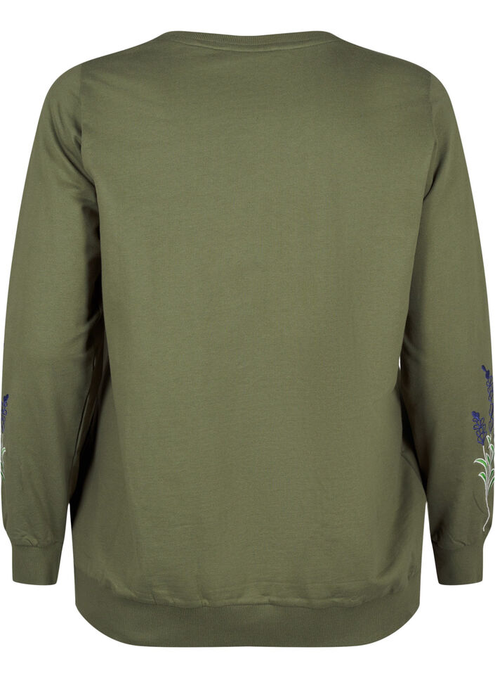 Sweatshirt met geborduurde bloemen, D. L. Green W. emb., Packshot image number 1